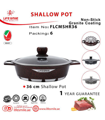 ماهیتابه گرانیت لایف اسمایل 36 مدل FLCMSHR36