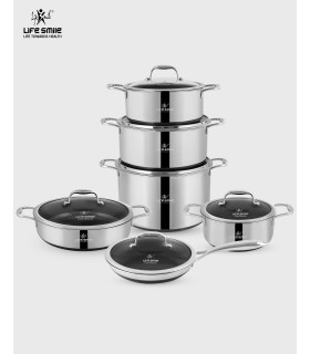 سرویس قابلمه استیل کف لیزری لایف اسمایل P18