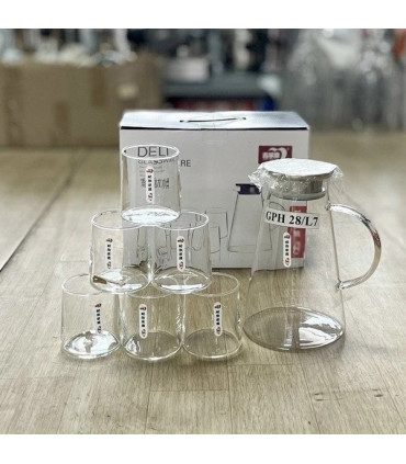 ست پارچ و لیوان پیرکس برند دلی DELI